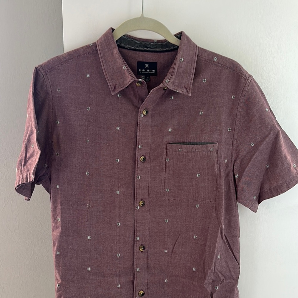 Roark Men's Casual Button Down Shirt - Maroon